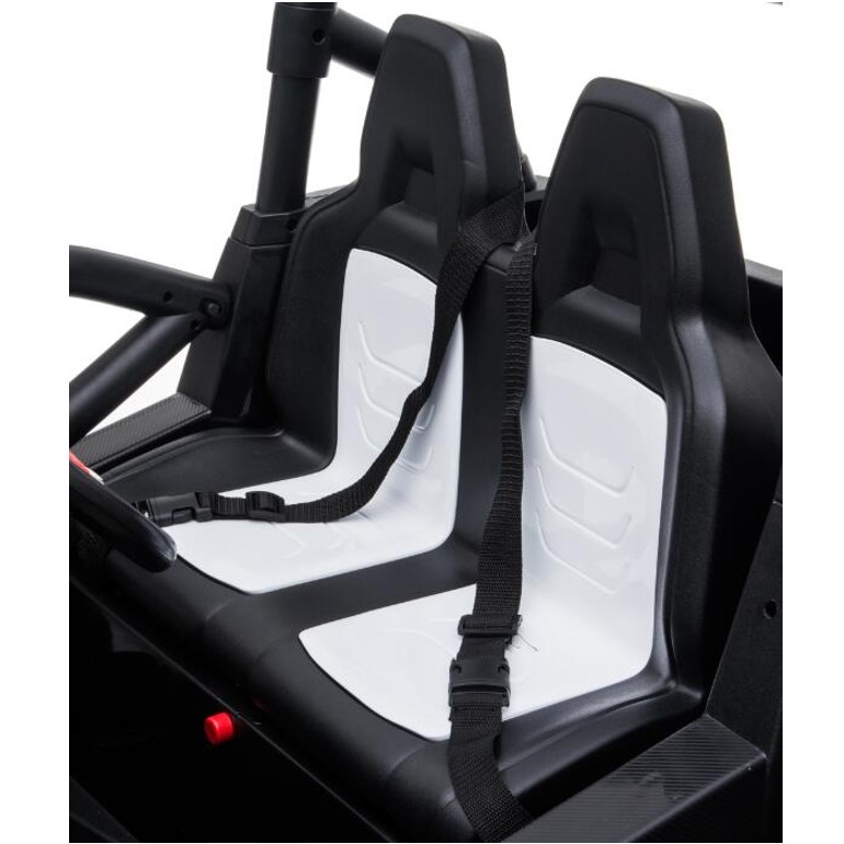 טרקטורון ממונע לילדים RZR גדול + שלט וגלגלי גומי אמיתיים 24 וולט - אדום — תמונה 2