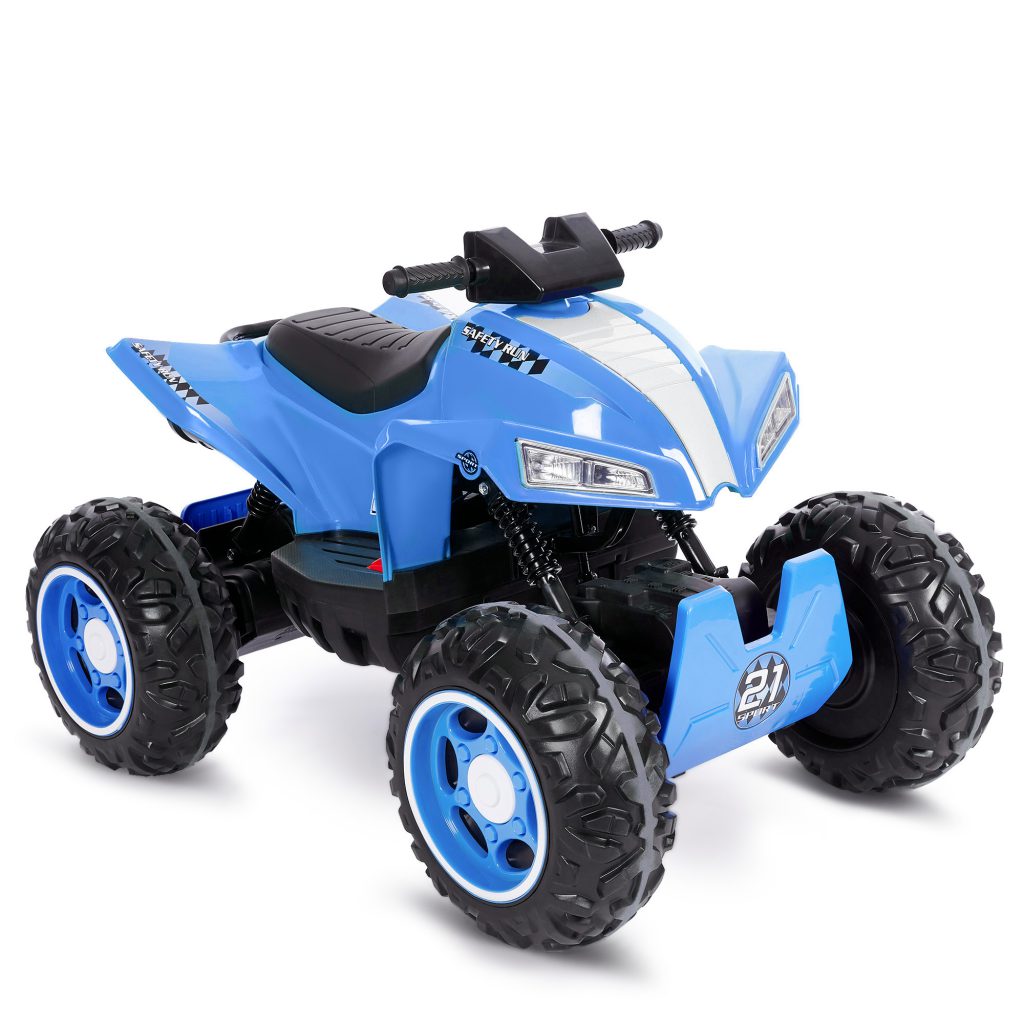 טרקטורון ממונע לילדים עם גלגלי גומי 12 וולט כחול
