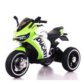 אופנוע 3 גלגלים דוקאטי ממונע לילדים 6 וולט 2 מנועים ירוק