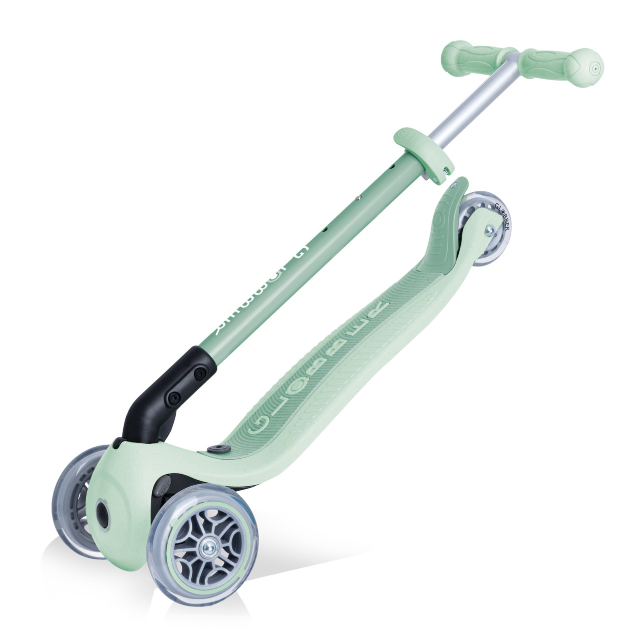 קורקינט GO UP FOLDABLE PLUS GLOBBER מתקפל 3 ב 1 עם מושב וידית דחיפה סדרת ECO - צבע מנטה גלובר — תמונה 4