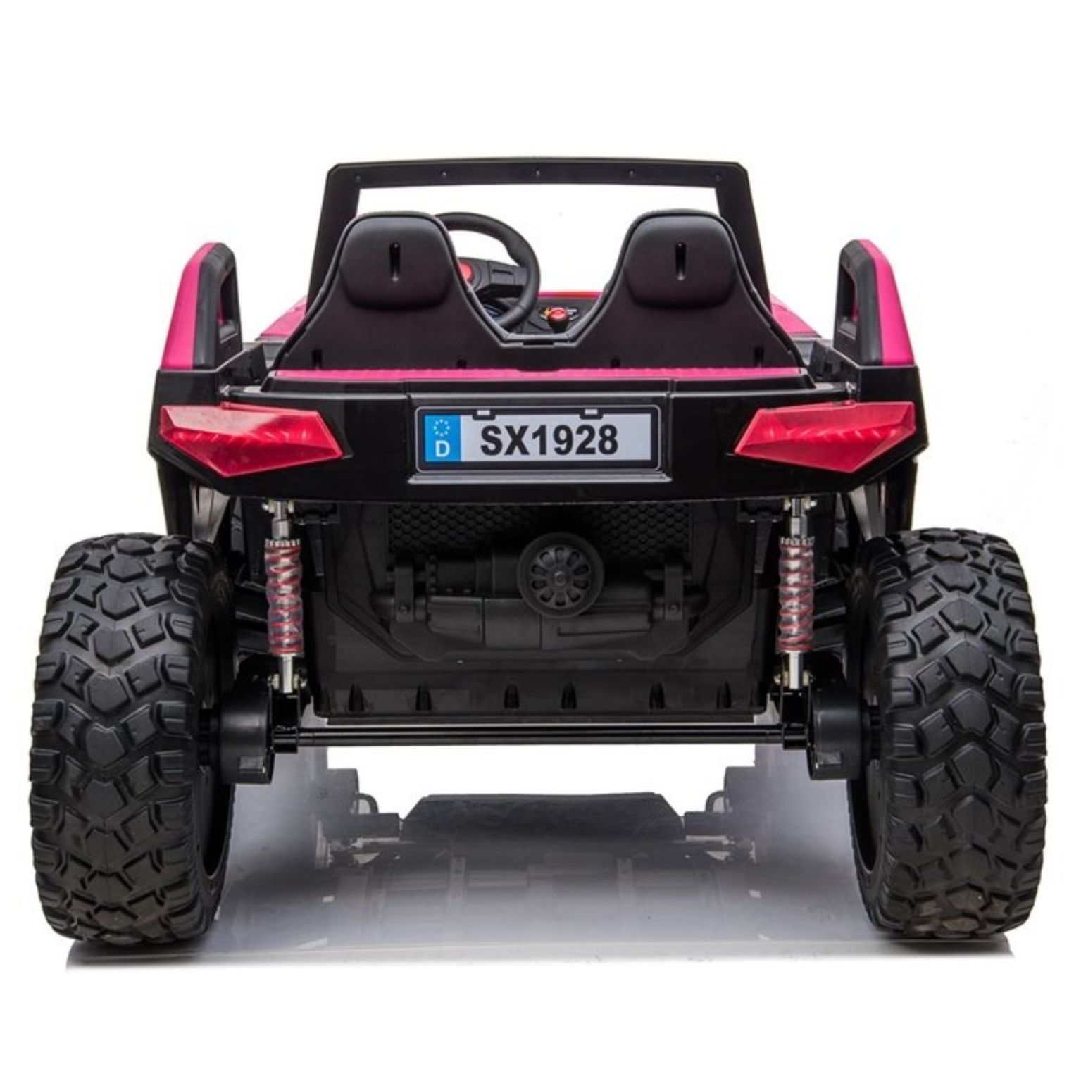 קלאש ב - ג’יפ שטח ממונע 4X4 אמיתי לילדים עם ריפודי עור ושלט חכם – 24 וולט ורוד — תמונה 5