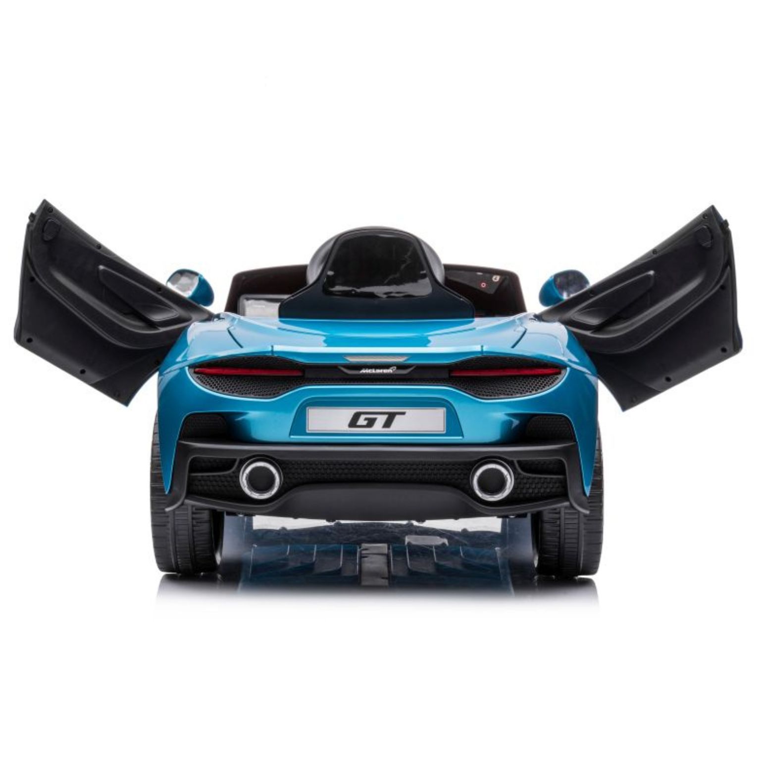 מקלארן GT ספורט כחול מטאלי ממונעת לילדים עם שלט וגלגלי גומי אמיתיים 12 וולט — תמונה 4