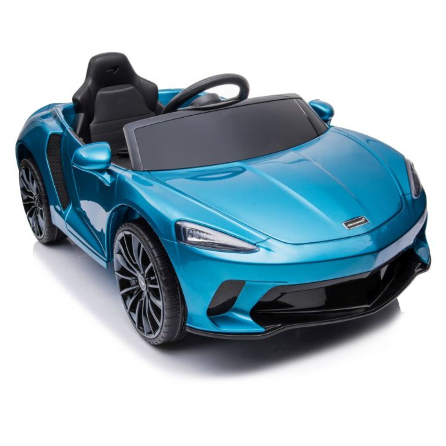 מקלארן GT ספורט כחול מטאלי ממונעת לילדים עם שלט וגלגלי גומי אמיתיים 12 וולט — תמונה 2