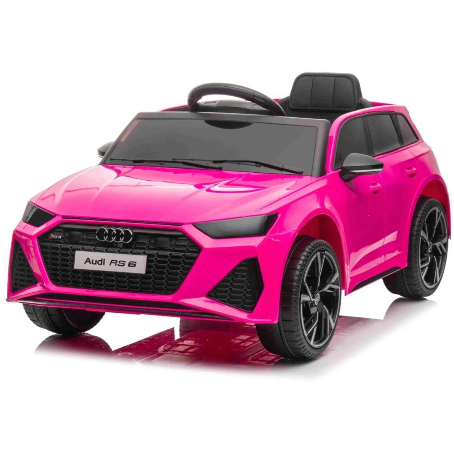ג'יפ אאודי RS6 ממונע לילדים עם שלט וגלגלי גומי אמיתיים 12 וולט ורוד — תמונה 3