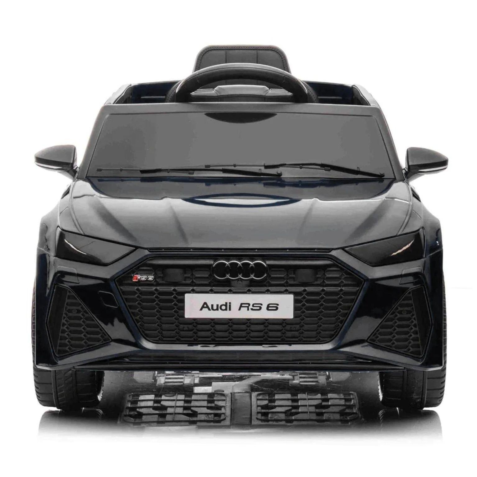 ג'יפ אאודי RS6 ממונע לילדים עם שלט וגלגלי גומי אמיתיים 12 וולט שחור — תמונה 2