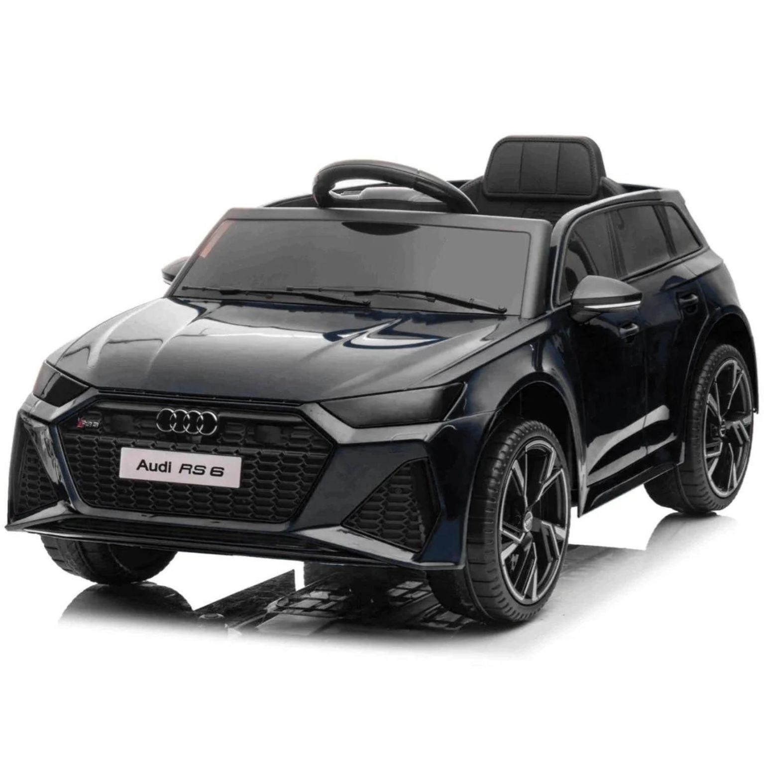 ג'יפ אאודי RS6 ממונע לילדים עם שלט וגלגלי גומי אמיתיים 12 וולט שחור