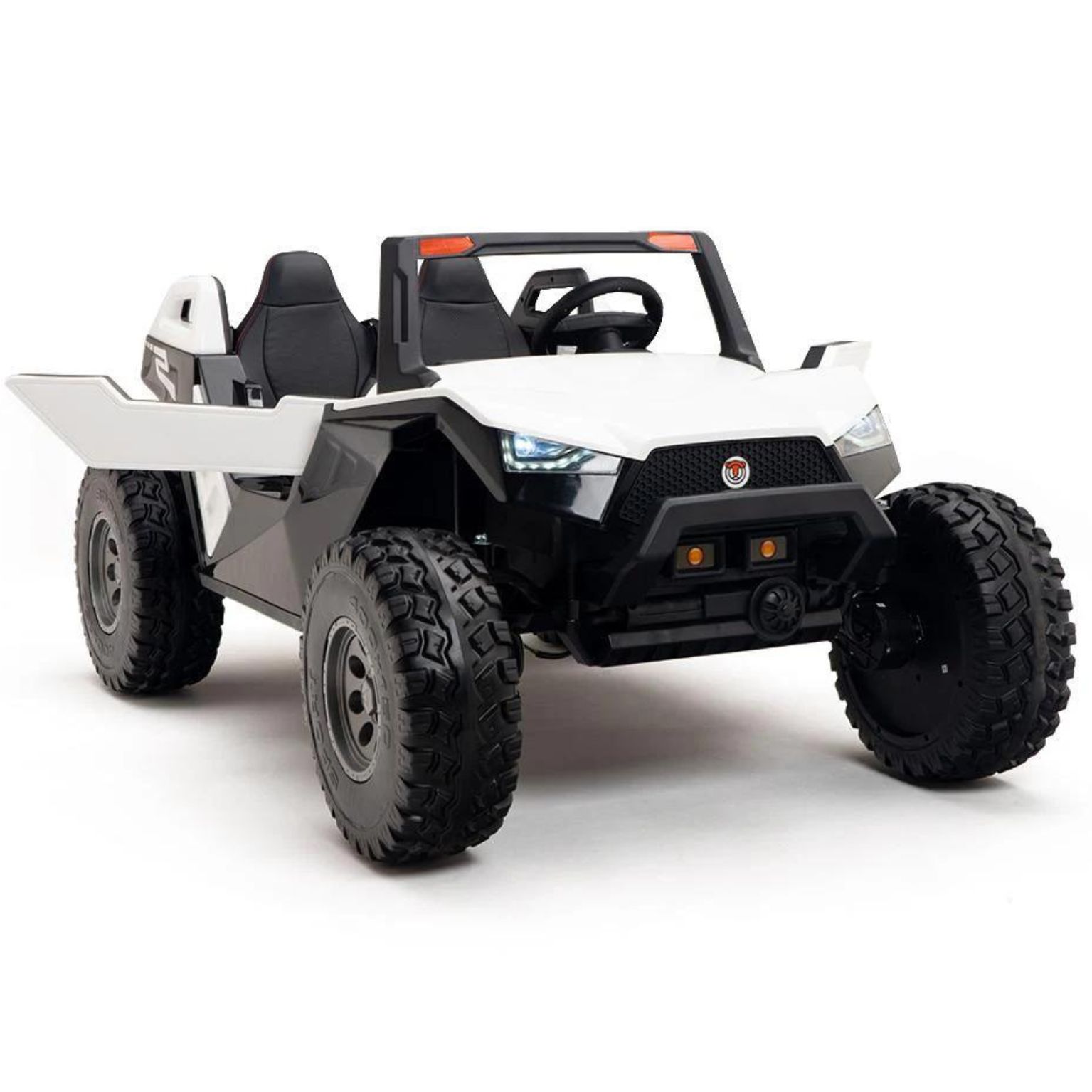 קלאש פרימיום - ג’יפ שטח ממונע 4X4 אמיתי לילדים עם ריפודי עור ושלט חכם – 24 וולט לבן — תמונה 5