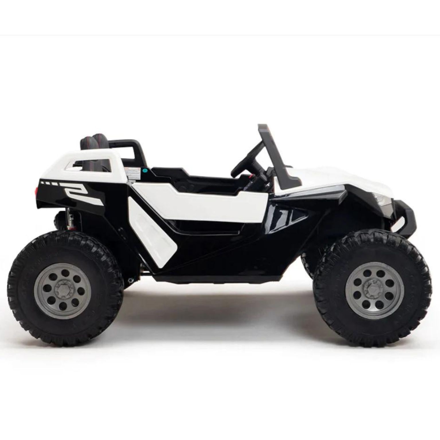 קלאש פרימיום - ג’יפ שטח ממונע 4X4 אמיתי לילדים עם ריפודי עור ושלט חכם – 24 וולט לבן — תמונה 6
