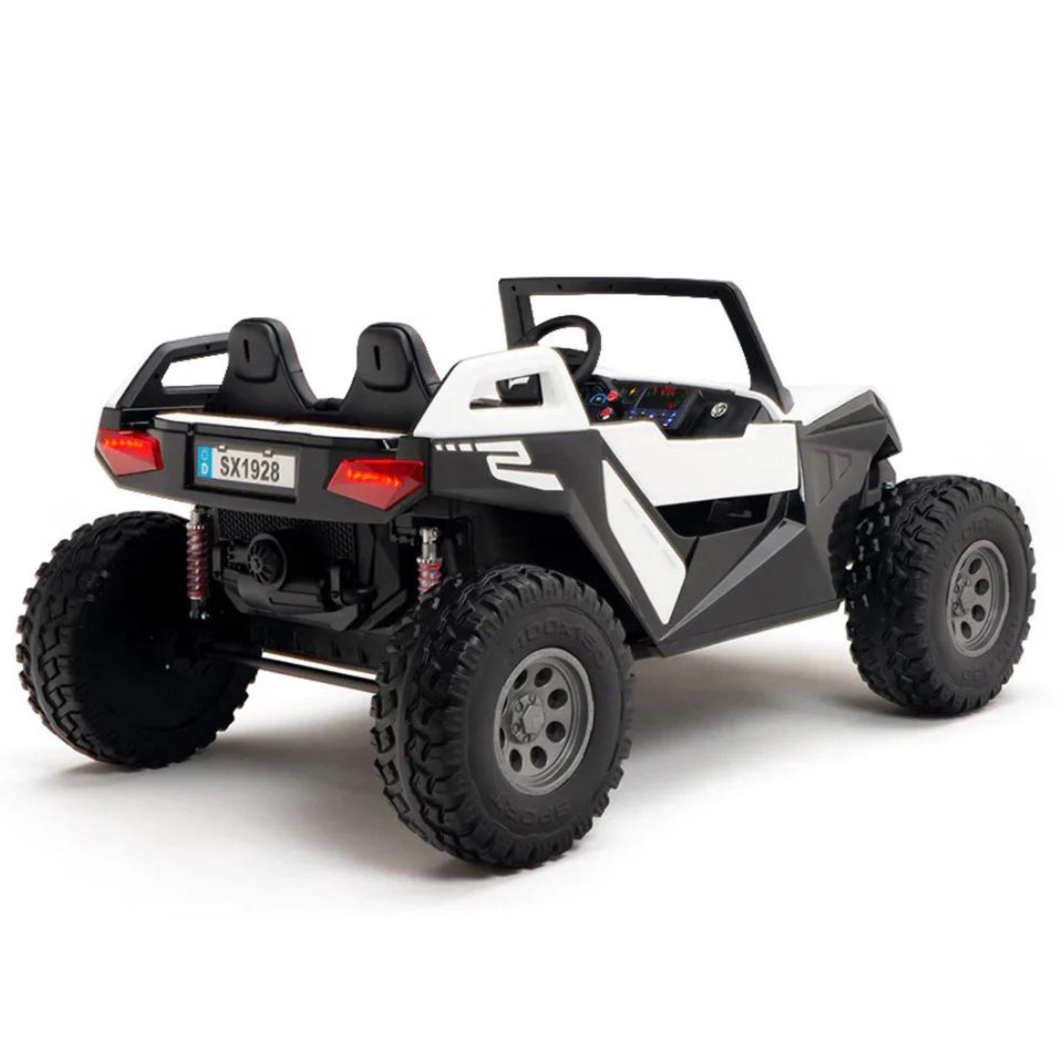 קלאש פרימיום - ג’יפ שטח ממונע 4X4 אמיתי לילדים עם ריפודי עור ושלט חכם – 24 וולט לבן — תמונה 2