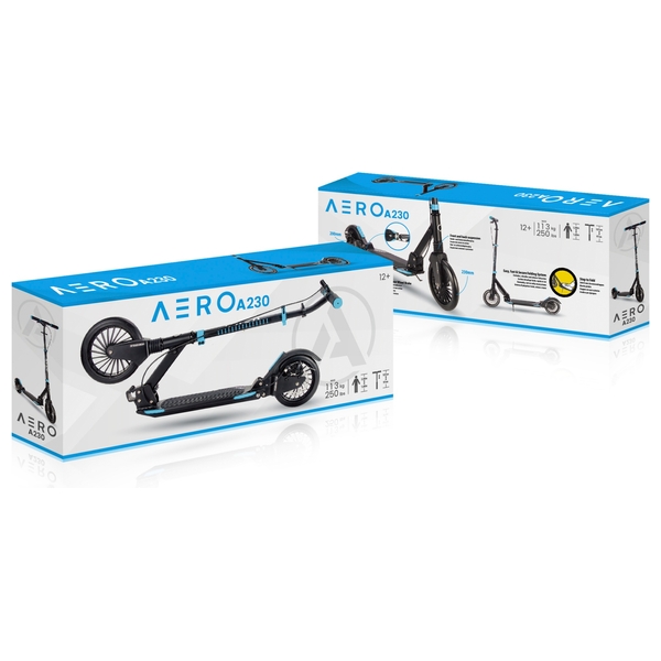 קורקינט AERO DISC EXTREME אפור אדום - מתקפל עם גלגלים גדולים מעצור דיסק ובולמי זעזועים — תמונה 5