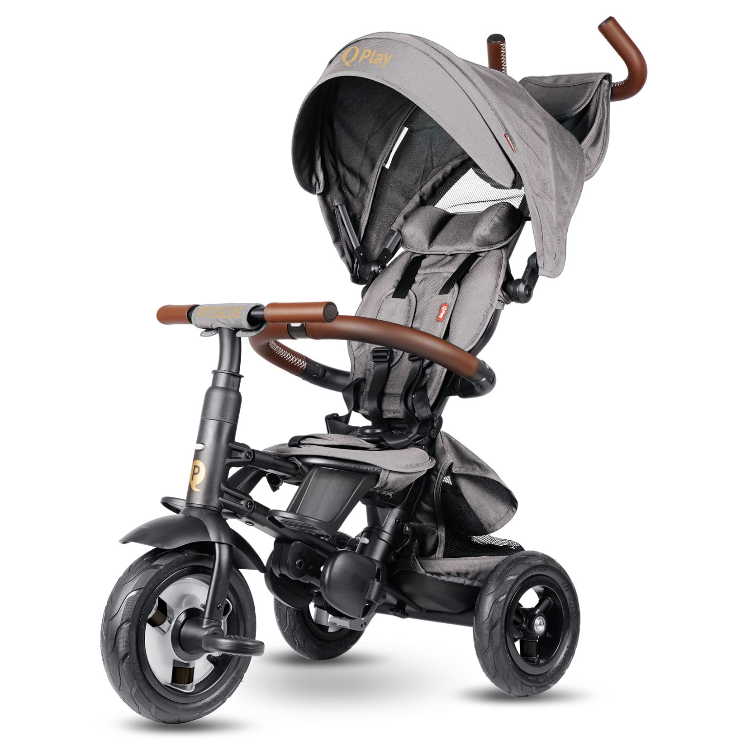 RITO DELUXE -תלת אופן מתקפל לתינוקות קיו פליי ריטו דלוקס מפואר אפור
