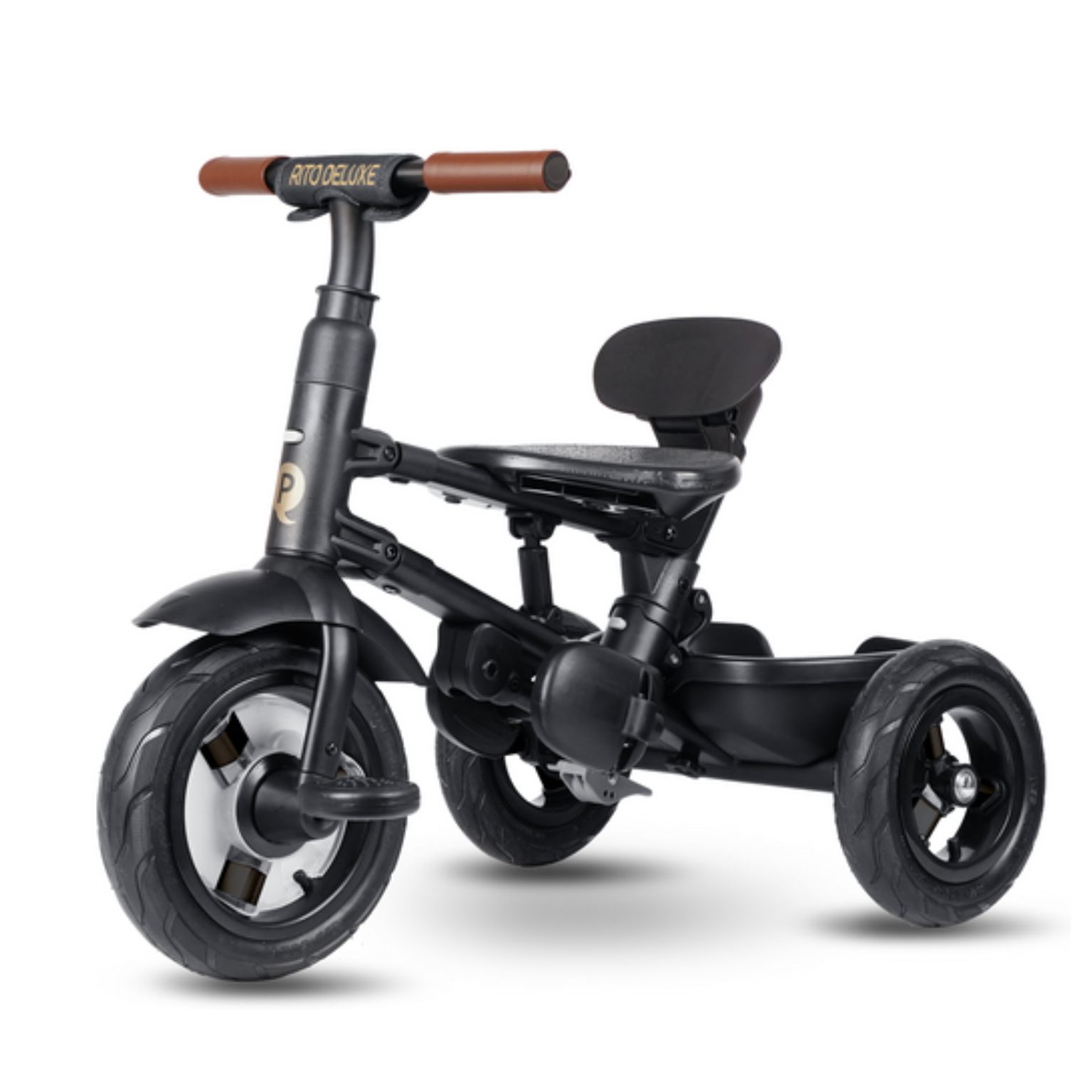 RITO DELUXE - תלת אופן מתקפל לתינוקות קיו פליי ריטו דלוקס מפואר שחור — תמונה 5