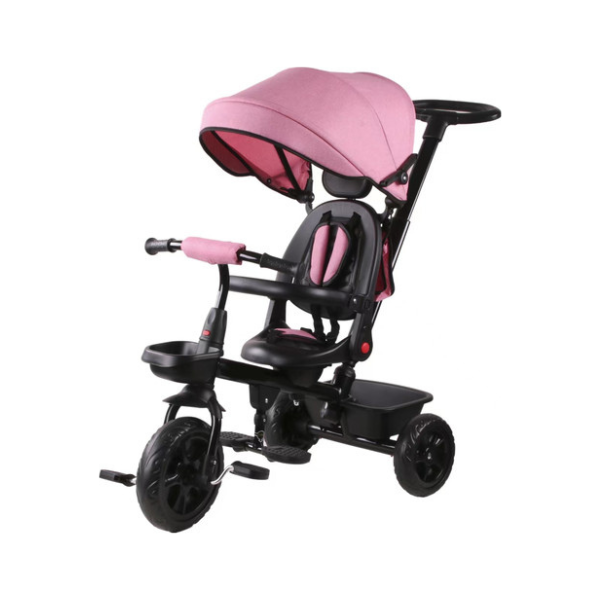 תלת אופן 3 ב-1 בצבע ורוד עם כיסא 360 מעלות – TRIFUN