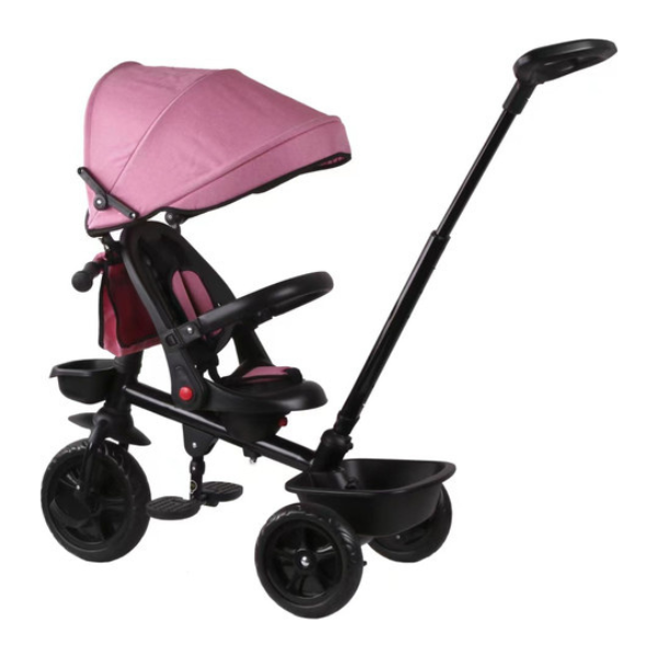 תלת אופן 3 ב-1 בצבע ורוד עם כיסא 360 מעלות – TRIFUN — תמונה 3