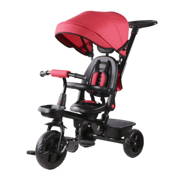 תלת אופן 3 ב-1 בצבע אדום עם כיסא 360 מעלות – TRIFUN