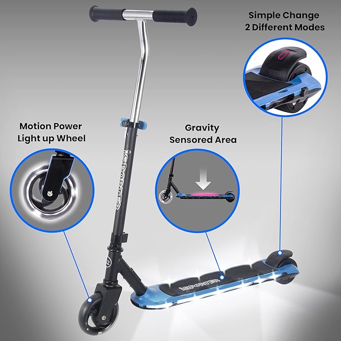 קורקינט חשמלי לילדים ISPORTER POWER עם 2 גלגלים בצבע כחול — תמונה 4