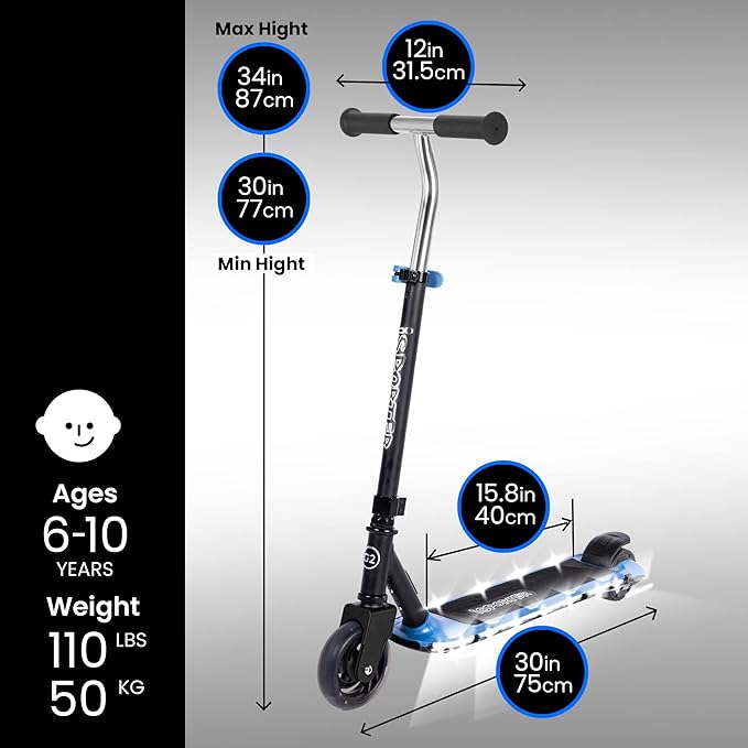קורקינט חשמלי לילדים ISPORTER POWER עם 2 גלגלים בצבע כחול — תמונה 5
