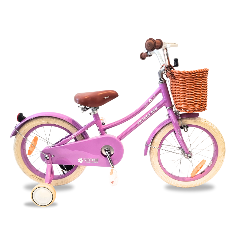 אופני ילדים וינטג' פרימיום BMX קלאסיים מאלומיניום צבע סגול - 14 אינץ'