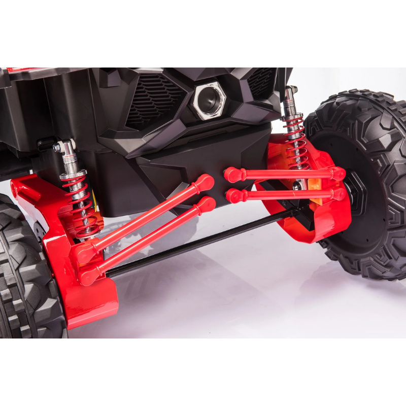 UTV פרימיום - ג’יפ שטח ממונע 4X4 אמיתי לילדים עם ריפודי עור ושלט חכם – 24 וולט כחול — תמונה 6