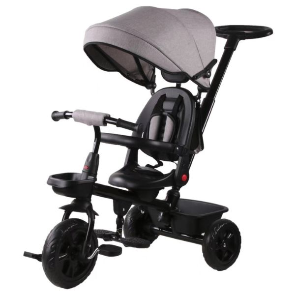 תלת אופן 3 ב-1 בצבע אפור עם כיסא 360 מעלות – TRIFUN