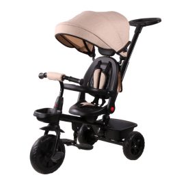 תלת אופן 3 ב-1 בצבע בז' עם כיסא 360 מעלות – TRIFUN