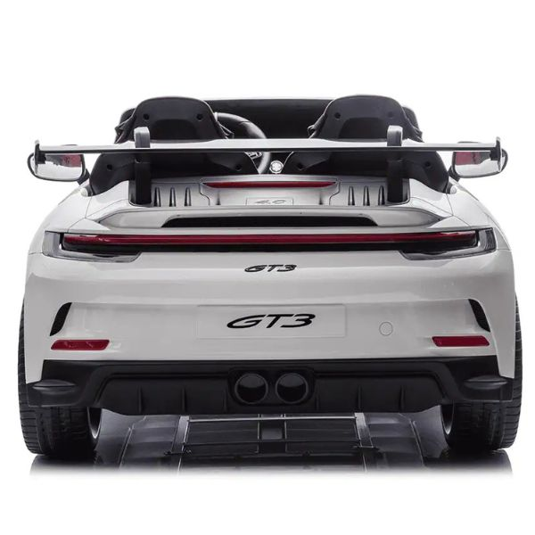 פורשה 911 GT3 ממונע לילדים 2 מושבים 24 וולט עם שלט וגלגלי גומי אמיתיים בצבע לבן — תמונה 6