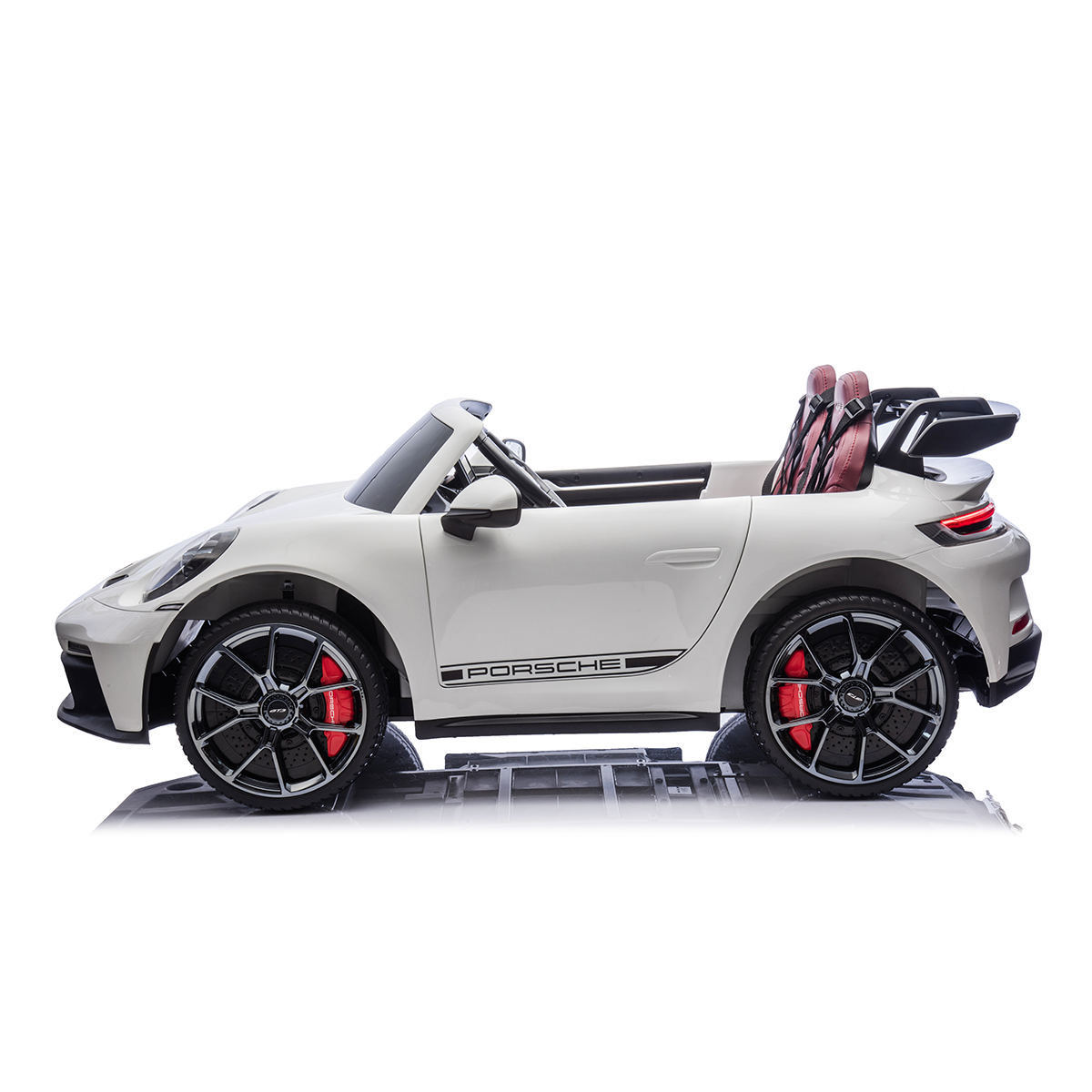 פורשה 911 GT3 ממונע לילדים 2 מושבים 24 וולט עם שלט וגלגלי גומי אמיתיים בצבע לבן — תמונה 5