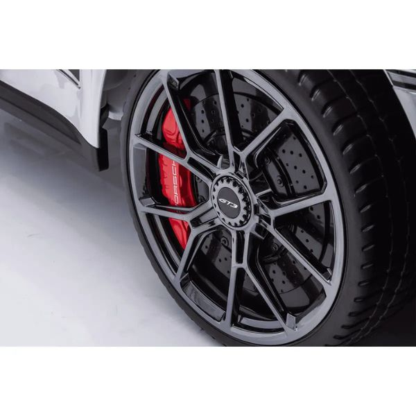 פורשה 911 GT3 ממונע לילדים 2 מושבים 24 וולט עם שלט וגלגלי גומי אמיתיים בצבע לבן — תמונה 3