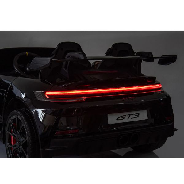 פורשה 911 GT3 ממונע לילדים 2 מושבים 24 וולט עם שלט וגלגלי גומי אמיתיים בצבע שחור — תמונה 4