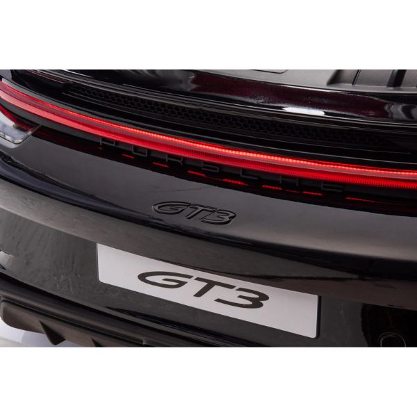 פורשה 911 GT3 ממונע לילדים 2 מושבים 24 וולט עם שלט וגלגלי גומי אמיתיים בצבע שחור — תמונה 3