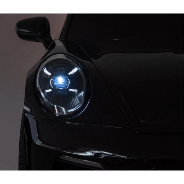 פורשה 911 GT3 ממונע לילדים 2 מושבים 24 וולט עם שלט וגלגלי גומי אמיתיים בצבע שחור — תמונה 2