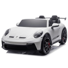 פורשה 911 GT3 ממונע לילדים 2 מושבים 24 וולט עם שלט וגלגלי גומי אמיתיים בצבע לבן