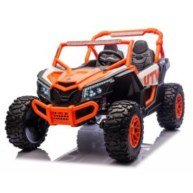UTV טורבו – ג'יפ שטח ממונע 4X4 אמיתי לילדים עם ריפודי עור ושלט חכם – 24 וולט כתום