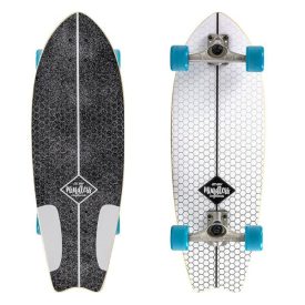 סקייטבורד עץ גלישה מיינדלס פיש טייל לבן MINDLESS SURF SKATE FISH TAIL