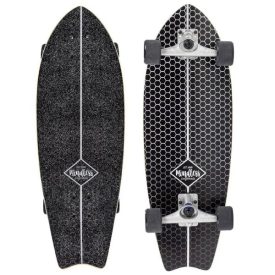 סקייטבורד עץ גלישה מיינדלס פיש טייל שחור MINDLESS SURF SKATE FISH TAIL