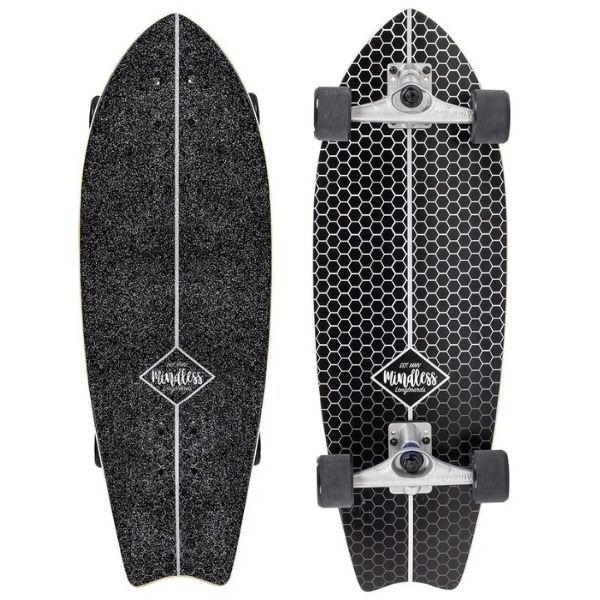 סקייטבורד עץ גלישה מיינדלס פיש טייל שחור MINDLESS SURF SKATE FISH TAIL סקייטבורד עץ גלישה מיינדלס פיש טייל שחור MINDLESS SURF SKATE FISH TAIL