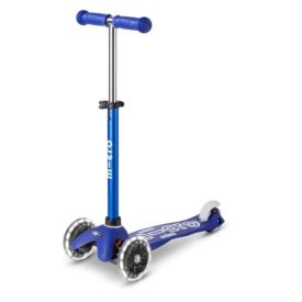 מיני מיקרו דלוקס לד עם אורות בגלגלים לילדים כחול קורקינט 3 גלגלים MICRO MINI DELUXE LED