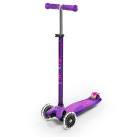 מיקרו מקסי דלוקס לד סגול קורקינט 3 גלגלים MICRO MAXI DELUXE LED