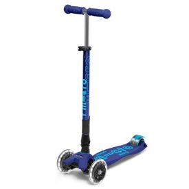מיקרו מקסי דלוקס מתקפל לד כחול קורקינט 3 גלגלים MICRO MAXI DELUXE FOLDABLE LED