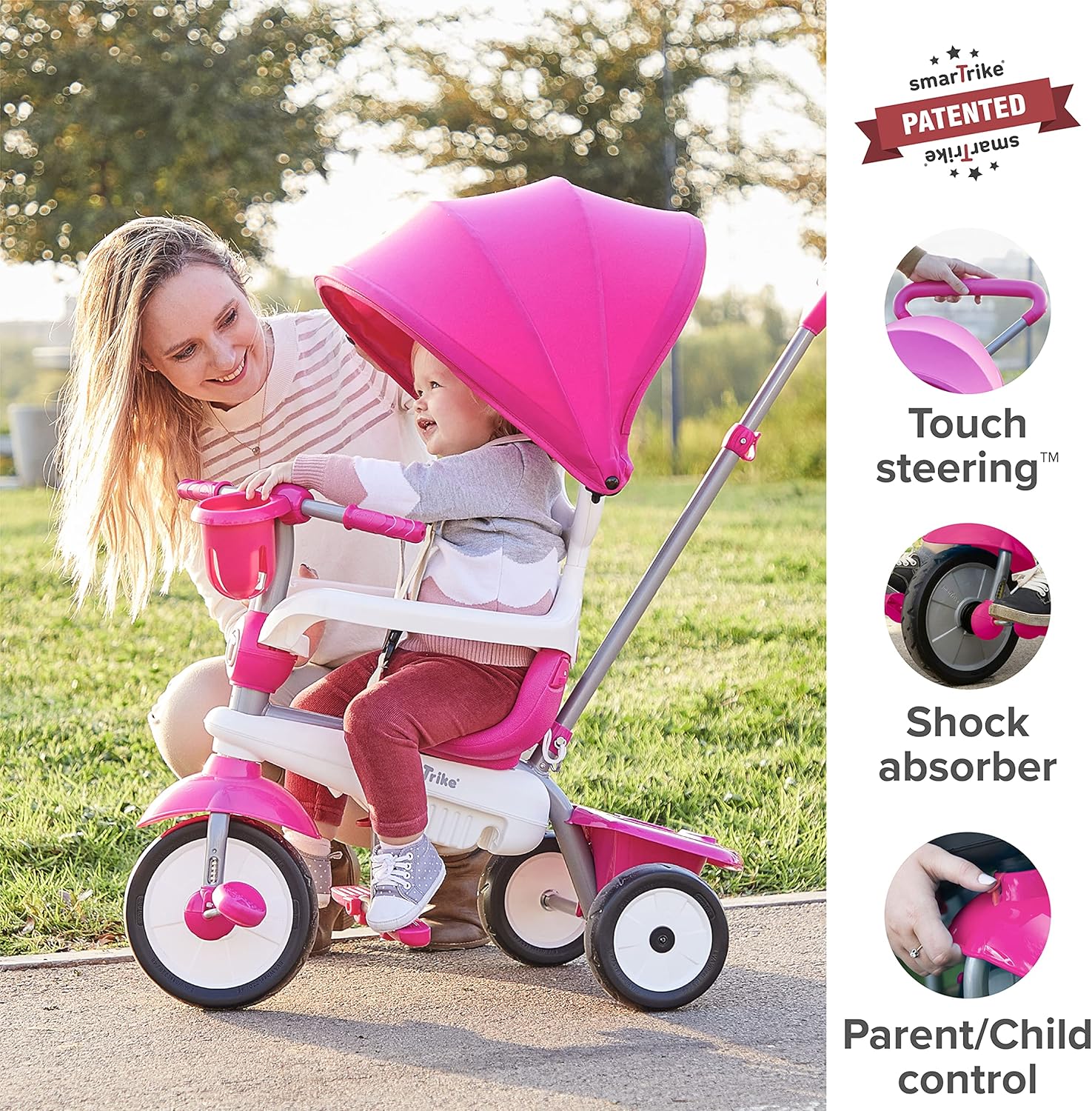 תלת אופן סמארט טרייק 4 ב 1 בריז פלוס ורוד SMART TRIKE — תמונה 3