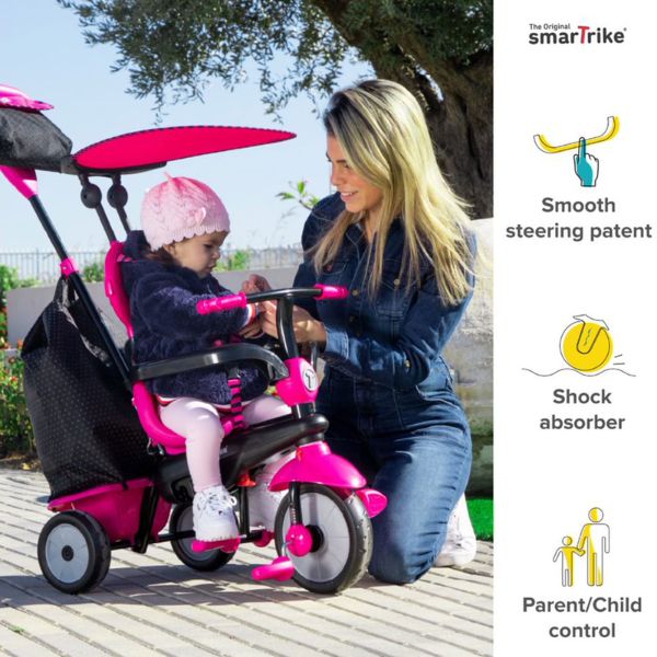 תלת אופן סמארט טרייק 4 ב 1 ונילה פלוס ורוד SMART TRIKE — תמונה 3