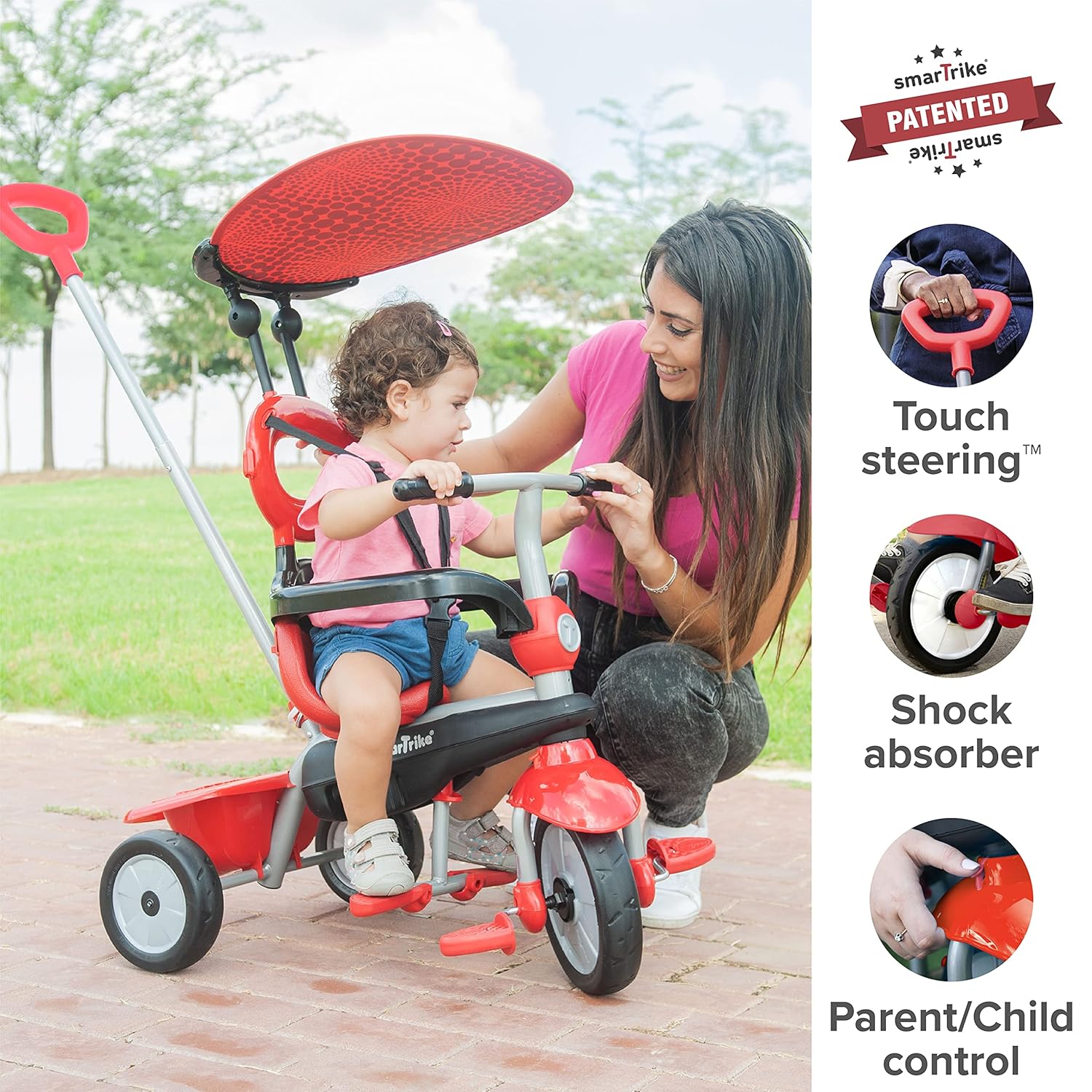 תלת אופן סמארט טרייק 4 ב 1 זום אדום SMART TRIKE — תמונה 5