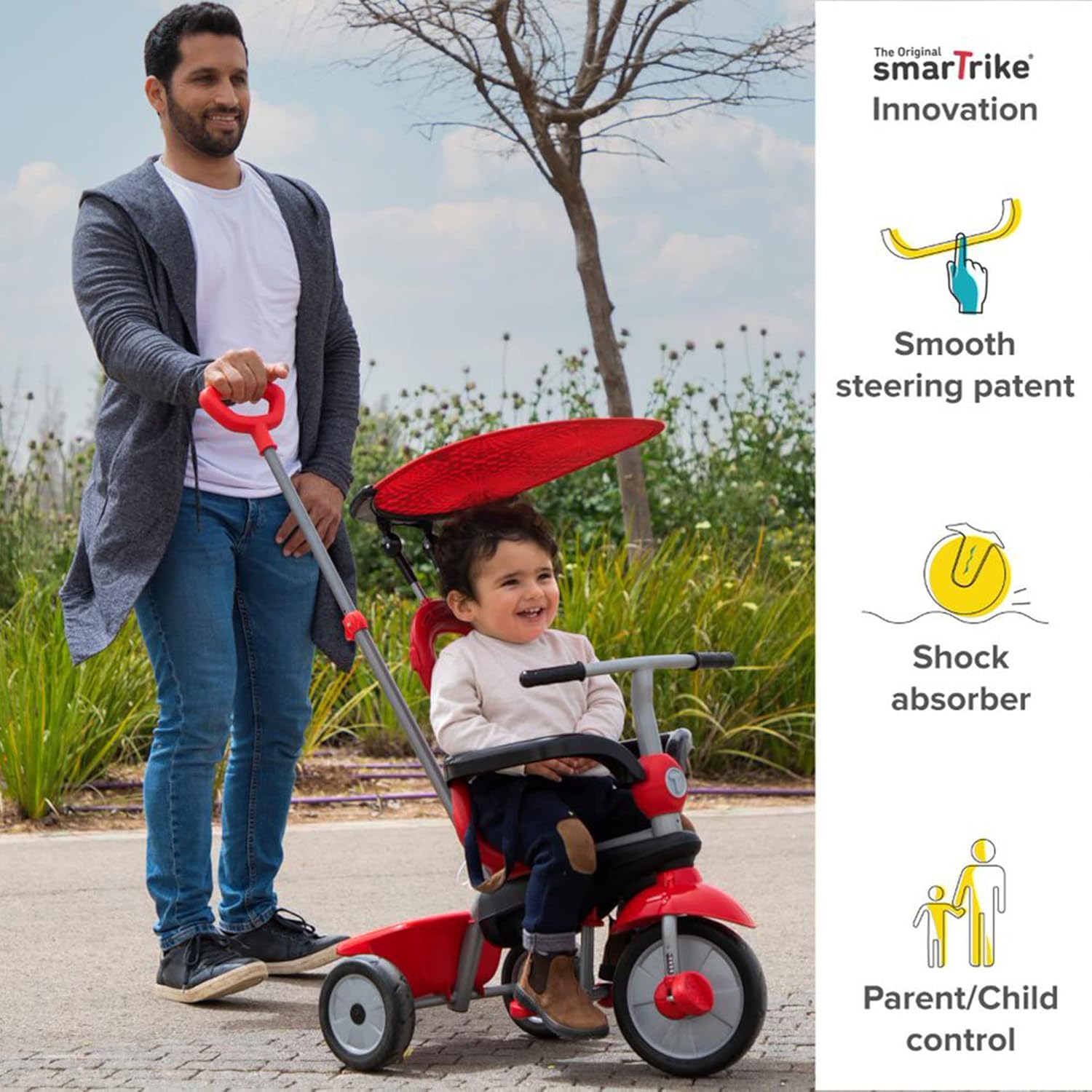 תלת אופן סמארט טרייק 4 ב 1 זום אדום SMART TRIKE — תמונה 4
