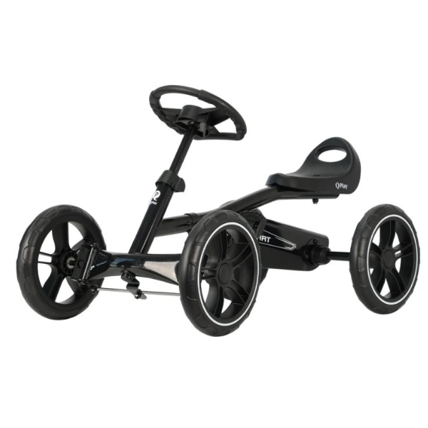 קארטינג QPLAY GO KART לילדים עם פדלים וגלגלי גומי שחור