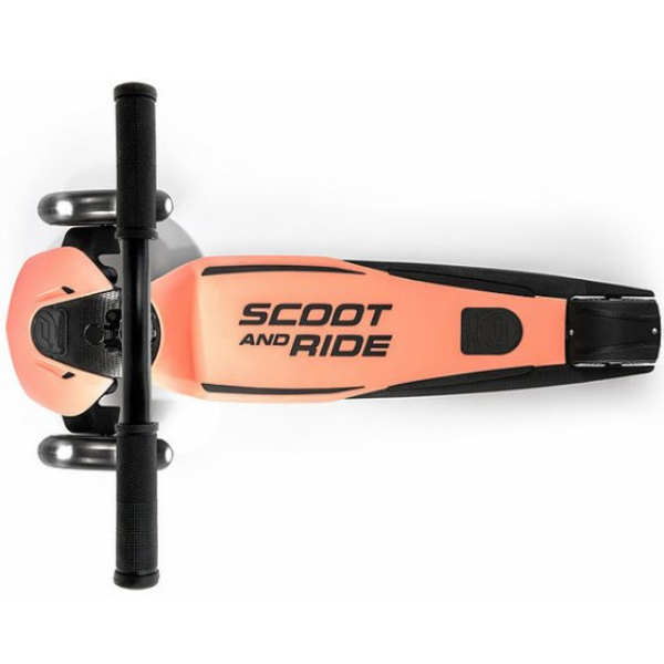 קורקינט 3 גלגלים גבוה Scoot and Ride HIGHWAYKICK 5 צבע ורוד אפרסק — תמונה 4
