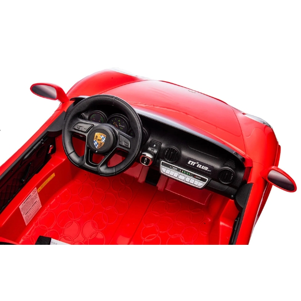 רכב ספורט פורשה RUF CTR 3 אדום 12 וולט עם מושב זוגי מרופד 4X4 ממונע לילדים — תמונה 4
