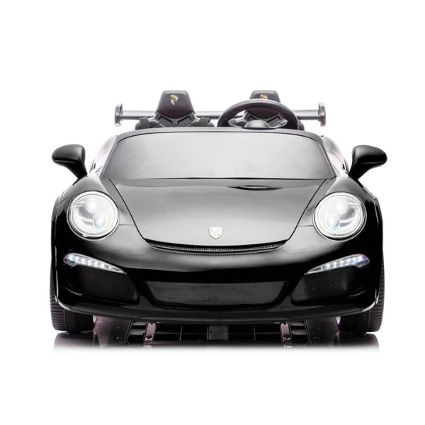 רכב ספורט פורשה RUF CTR 3 שחור 12 וולט עם מושב זוגי מרופד 4X4 ממונע לילדים — תמונה 6