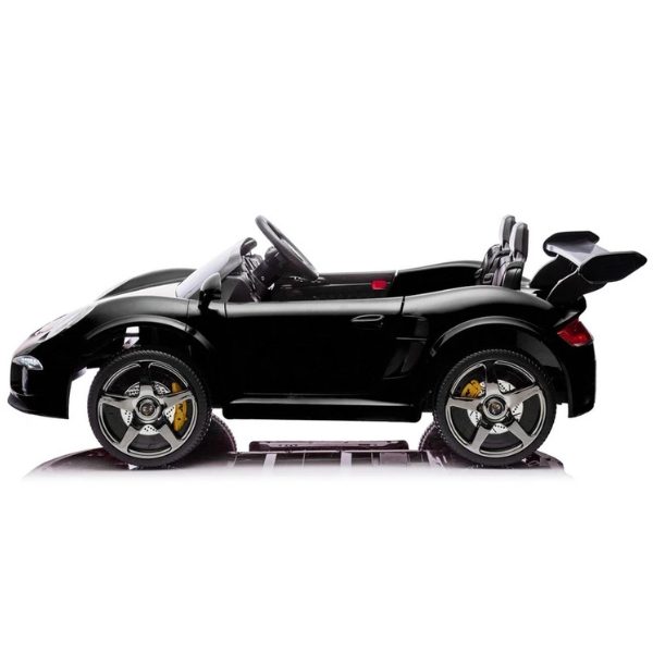 רכב ספורט פורשה RUF CTR 3 שחור 12 וולט עם מושב זוגי מרופד 4X4 ממונע לילדים — תמונה 2