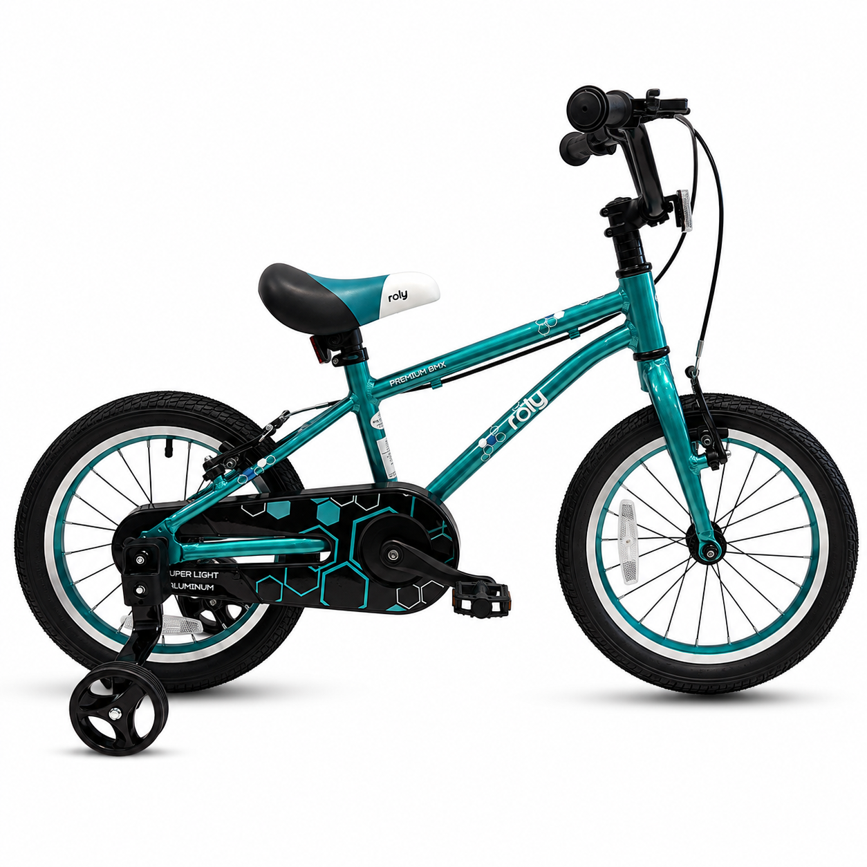 רולי בי אם אקס ROLY BMX אופני ילדים סופר קלים מאלומיניום בצבע טורקיז - 14 אינץ' — תמונה 3