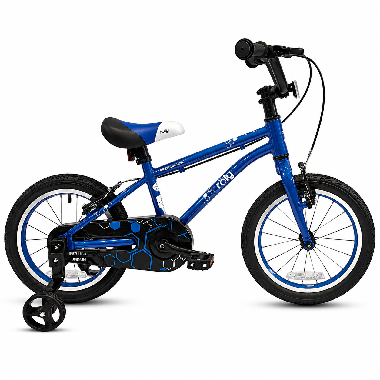 רולי בי אם אקס ROLY BMX אופני ילדים סופר קלים מאלומיניום בצבע כחול - 14 אינץ' — תמונה 3